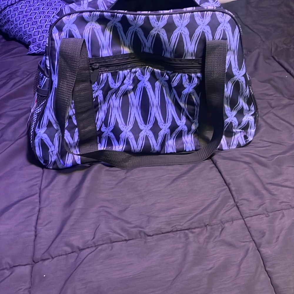 Stylish Purple and Black Duffel Bag
